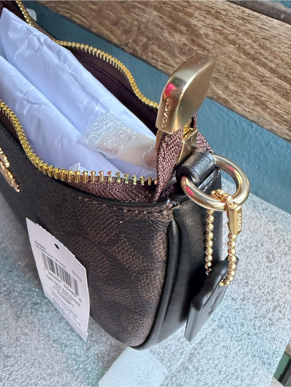 Coach Brown Signature Mini Crossbody with Gold Hardware - Picture 5 of 11